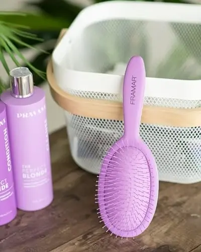 Framar Detangling Brush for Curly Hair – Hair Brushes for Women, Wet Hairbrush For Women, Hairbrushes, Purple Hair Brush Detangler, Reduces Breakage, Frizz and Static – Purple - 5