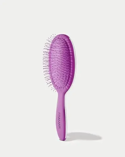 Framar Detangling Brush for Curly Hair – Hair Brushes for Women, Wet Hairbrush For Women, Hairbrushes, Purple Hair Brush Detangler, Reduces Breakage, Frizz and Static – Purple - 7