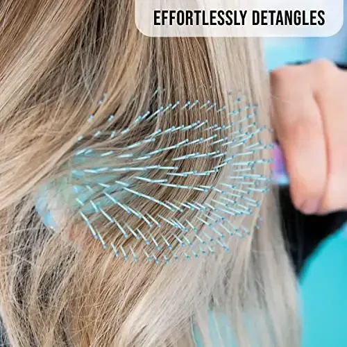 FRAMAR Purple Hair Brush Detangler, Detangling Hairbrush For Women, Wet Hair Brush For Girls, Hair Detangler Brush, Wet Hairbrush, Hairbrushes, Girls Hairbrush Detangler, Reduces Frizz – Tie Dye - 4