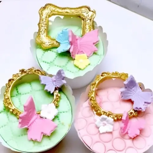 Frame Silicone Mold, 4 Pcs Picture Frame Molds for Chocolate Vintage Baroque Photo Frame Molds for Cake Decorating Cupcake Topper Candy Polymer Clay - 4