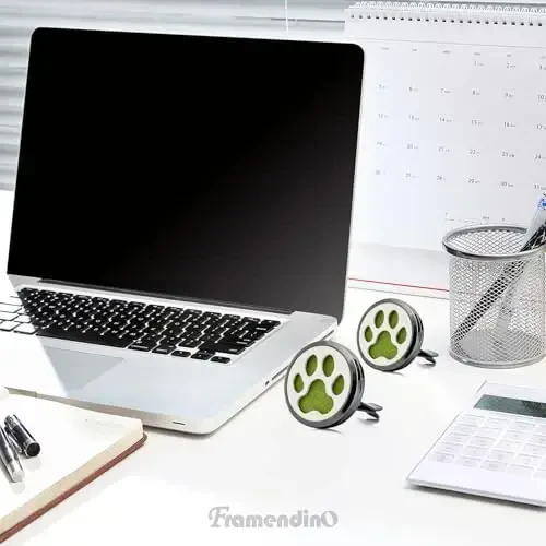 Framendino, 1 Pack It mushuk izi Essential Car Oil Diffuser 10 ta Felt Refill Pads Aromatherapy AIR Freshener Vent Clip Lockets Erkаklar ayollar uchun sovg'alar qora - 6