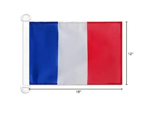 France Civil Ensign NAUTICAL Flag 18'' x 12'' - French merchant flags 30 x 45 cm. - Banner 12x18 in for boat - AZ FLAG - 5