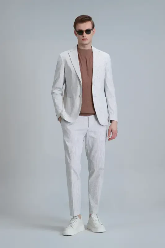 Frank Smart Erkak Chino Shim Slim Fit Bej-Bej - 3