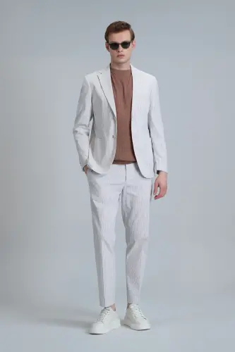Frank Smart Erkak Chino Shim Slim Fit Bej-Bej - 3