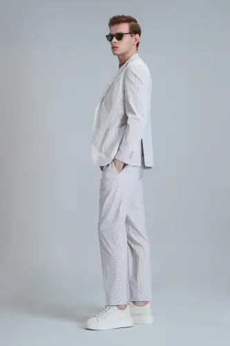 Frank Smart Erkak Chino Shim Slim Fit Bej-Bej - 4