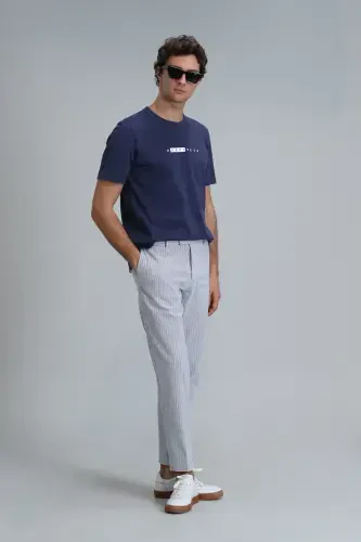 Frank Smart Erkek Chino Pantolon Slim Fit Saks-Saks - 3