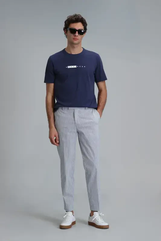 Frank Smart Erkek Chino Pantolon Slim Fit Saks-Saks - 4