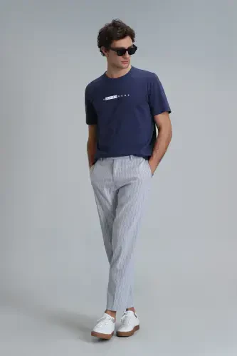 Frank Smart Erkek Chino Pantolon Slim Fit Saks-Saks - 5