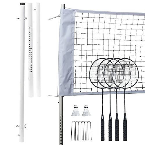 Franklin Sports Badminton Net Sets - Outdoor Backyard + Beach Badminton Net + Equipment Set - (4) Rackets + (2) Birdies + Portable Net Included - Adults + Kids Set - 3