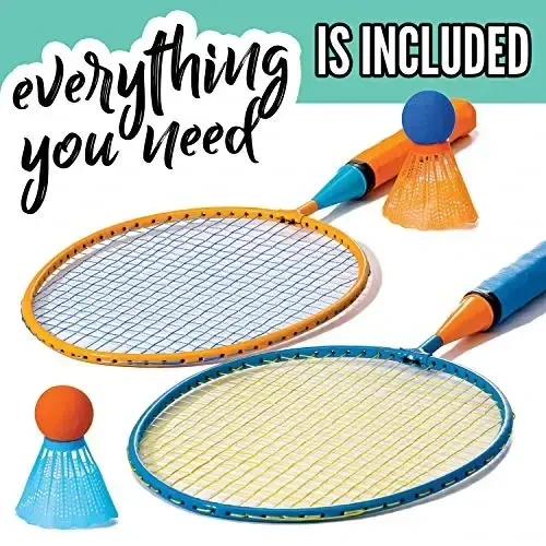 Franklin Sports Badminton Racket Set - SmasModazoneinton, Oversize - 2 Player Backyard Youth Set with Birdies for Kids - 5