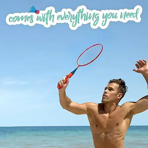 Franklin Sports Badminton Racket Set - SmasModazoneinton, Oversize - 2 Player Backyard Youth Set with Birdies for Kids - 3