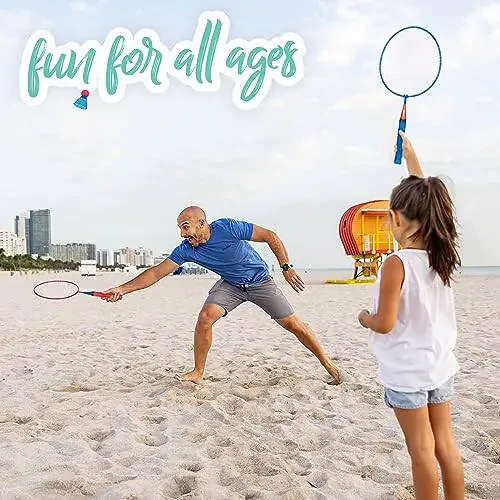 Franklin Sports Badminton Racket Set - SmasModazoneinton, Oversize - 2 Player Backyard Youth Set with Birdies for Kids - 7