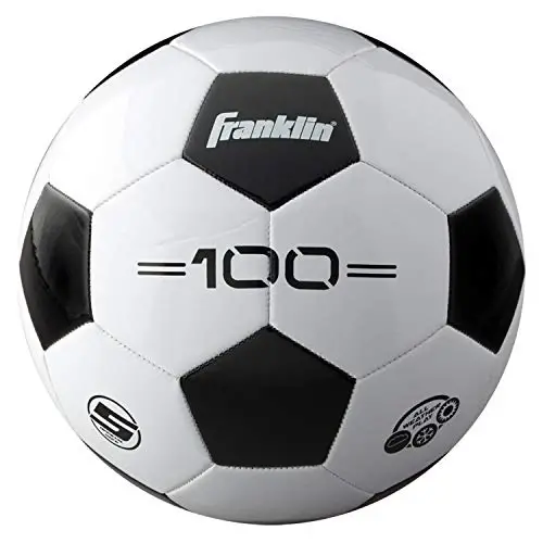 Franklin Sports Soccer Balls - Youth & Adult - Sizes 3, 4 & 5 - Single & Bulk Packs - Black & White - 1