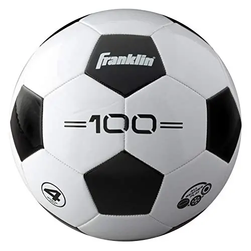 Franklin Sports Futbol to'plari - Yoshlar va kattalar uchun - 3, 4 va 5 o'lchamlar - Yakkalik va ommaviy paketlar - Qora va Oq 