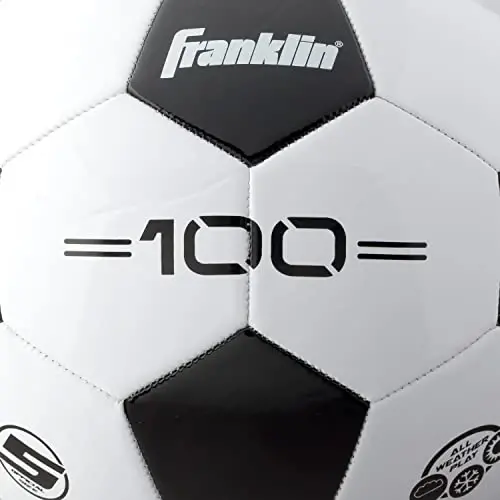 Franklin Sports futbol to'plari - Yoshlar va kattalar uchun - 3, 4 va 5 o'lchamlar - Yakkalik va ommaviy paketlar - Qora va oq - 6