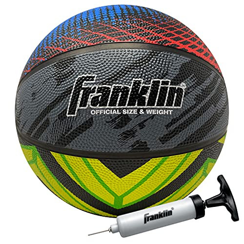 Franklin Sports Mystic Basketbol - Resmi Boyut Basketbol - İç Mekan + Dış Mekan Basketbol - 29.5'' Kauçuk Basketbol - Hava Pompası Dahil - 1