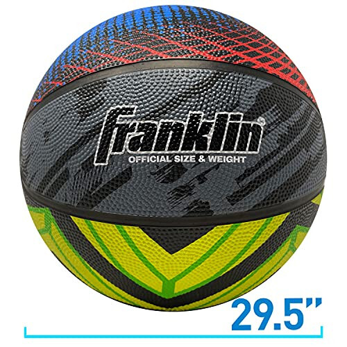 Franklin Sports Mystic Basketbol - Resmi Boyut Basketbol - İç Mekan + Dış Mekan Basketbol - 29.5'' Kauçuk Basketbol - Hava Pompası Dahil - 6