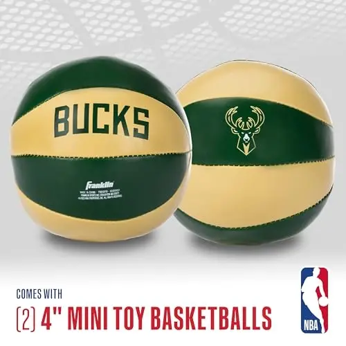 Franklin Sports NBA Toy Basketballs - 2 Pack of Kids Soft Mini Basketballs for Over The Door + Indoor Hoops - NBA Fan Shop - 8