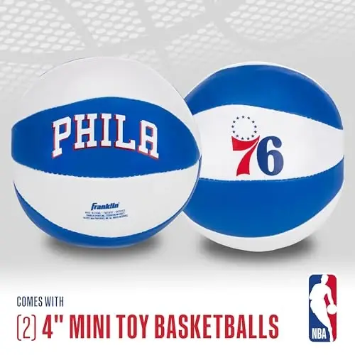 Franklin Sports NBA Toy Basketballs - 2 Pack of Kids Soft Mini Basketballs for Over The Door + Indoor Hoops - NBA Fan Shop - 8