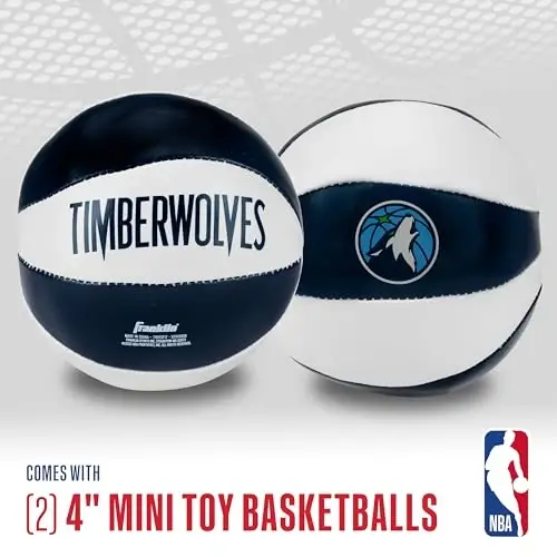 Franklin Sports NBA Toy Basketballs - 2 Pack of Kids Soft Mini Basketballs for Over The Door + Indoor Hoops - NBA Fan Shop - 2