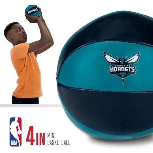 Franklin Sports NBA Toy Basketballs - 2 Pack of Kids Soft Mini Basketballs for Over The Door + Indoor Hoops - NBA Fan Shop - 9