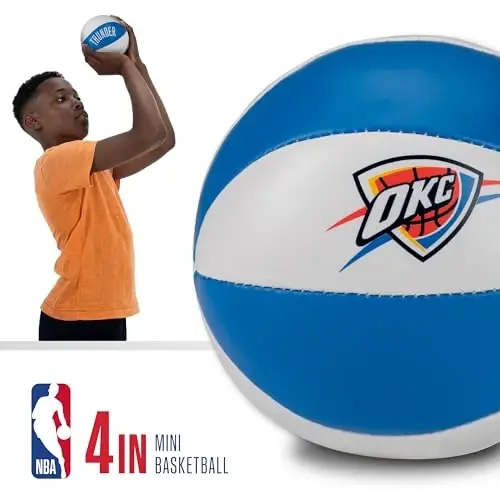 Franklin Sports NBA Toy Basketballs - 2 Pack of Kids Soft Mini Basketballs for Over The Door + Indoor Hoops - NBA Fan Shop - 3