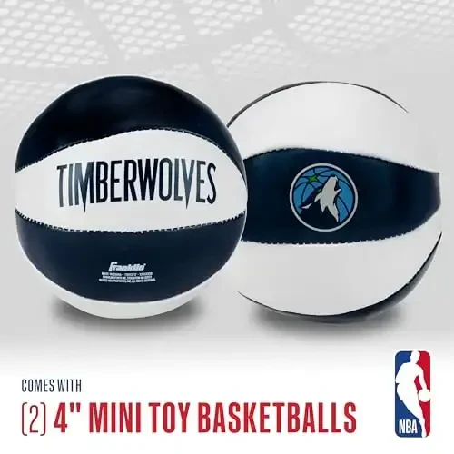 Franklin Sports NBA Toy Basketballs - 2 Pack of Kids Soft Mini Basketballs for Over The Door + Indoor Hoops - NBA Fan Shop - 2