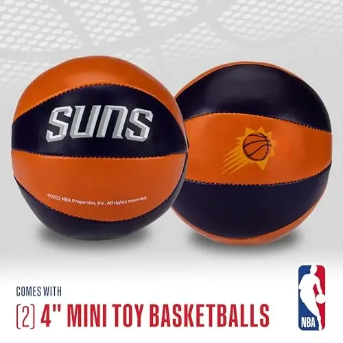 Franklin Sports NBA Toy Basketballs - 2 Pack of Kids Soft Mini Basketballs for Over The Door + Indoor Hoops - NBA Fan Shop - 2