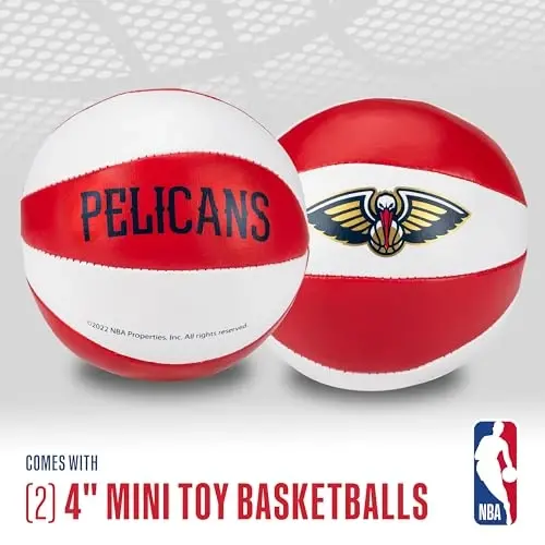 Franklin Sports NBA Toy Basketballs - 2 Pack of Kids Soft Mini Basketballs for Over The Door + Indoor Hoops - NBA Fan Shop - 2