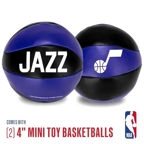 Franklin Sports NBA Toy Basketballs - 2 Pack of Kids Soft Mini Basketballs for Over The Door + Indoor Hoops - NBA Fan Shop - 4