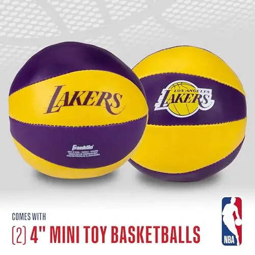 Franklin Sports NBA Toy Basketballs - 2 Pack of Kids Soft Mini Basketballs for Over the Door + Indoor Hoops - NBA Fan Shop Kids Soft Toy Basketballs - (2) Mini Balls Included - 2