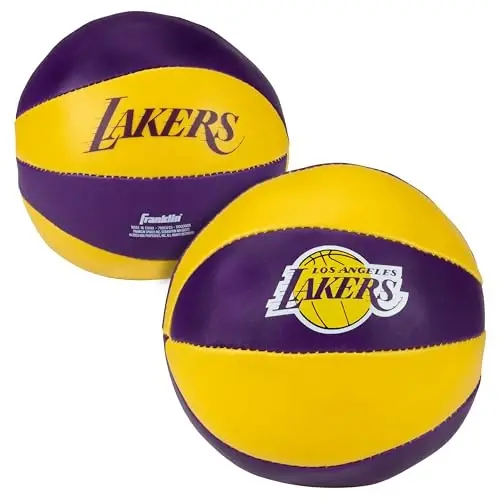 Franklin Sports NBA Toy Basketballs - 2 Pack of Kids Soft Mini Basketballs for Over the Door + Indoor Hoops - NBA Fan Shop Kids Soft Toy Basketballs - (2) Mini Balls Included 