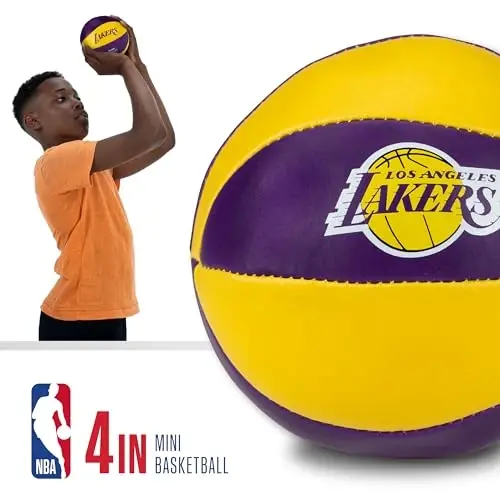 Franklin Sports NBA Toy Basketballs - 2 Pack of Kids Soft Mini Basketballs for Over the Door + Indoor Hoops - NBA Fan Shop Kids Soft Toy Basketballs - (2) Mini Balls Included - 3