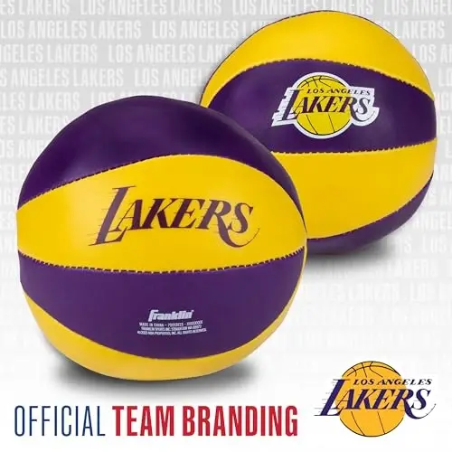 Franklin Sports NBA Toy Basketballs - 2 Pack of Kids Soft Mini Basketballs for Over the Door + Indoor Hoops - NBA Fan Shop Kids Soft Toy Basketballs - (2) Mini Balls Included - 4