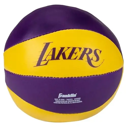 Franklin Sports NBA Toy Basketballs - 2 Pack of Kids Soft Mini Basketballs for Over the Door + Indoor Hoops - NBA Fan Shop Kids Soft Toy Basketballs - (2) Mini Balls Included - 5