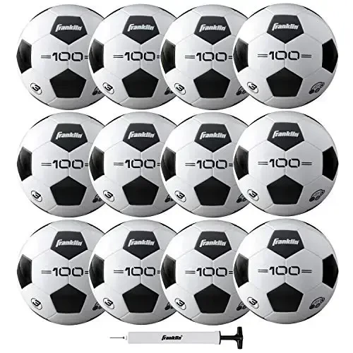 Franklin Sports Soccer Balls - Youth & Adult - Sizes 3, 4 & 5 - Single & Bulk Packs - Black & White 
