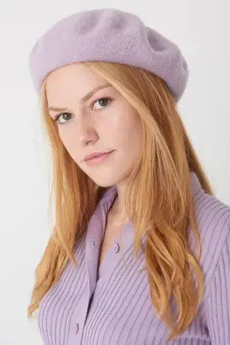 Fransız Ressam Avusturalya Yün Keçe Bere Lila-Lila - 1