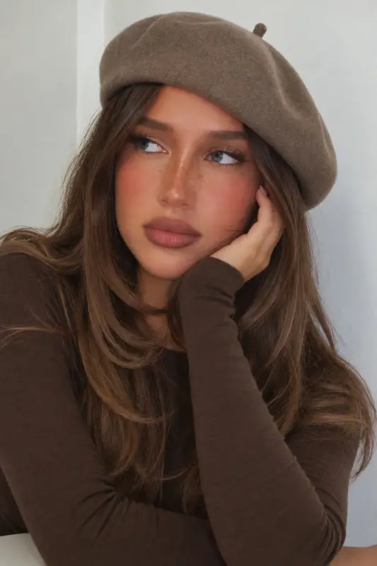 Fransız Ressam Avusturalya Yün Keçe Bere Mocha - Mocha - 1