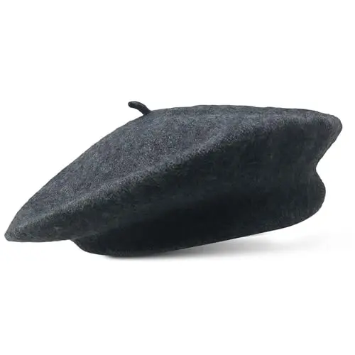French Wool Beret Hat - Classic Stretchable - One Size Fits Most - Solid Color - Stylish Chic Parisian 