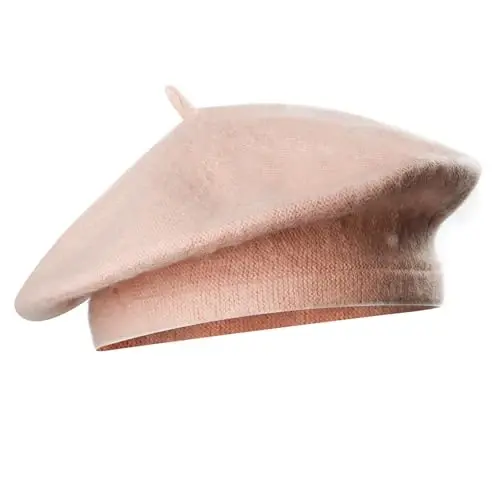 French Wool Beret Hat - Classic Stretchable - One Size Fits Most - Solid Color - Stylish Chic Parisian 