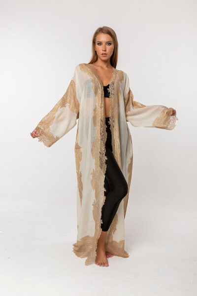 Fransuz dantelli Lourx Abayasi - CASHMERE AND SİLK MAWLANA