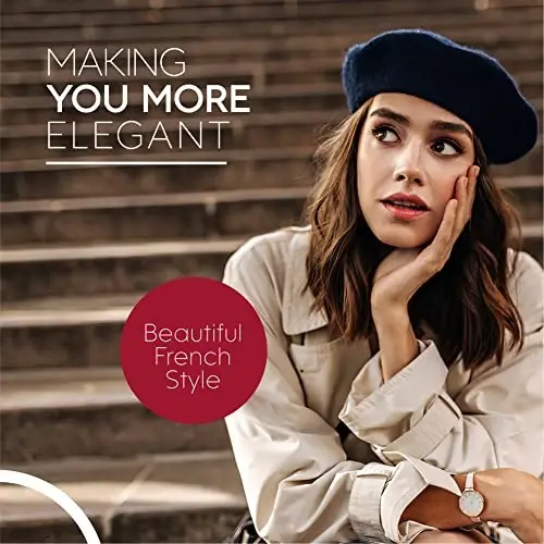 Fransuz jun beret qalpoq - Klassik cho'ziluvchan - Bir o'lcham ko'pchilikka mos keladi - Yagona rang - Zamonaviy Parij uslubi - 3