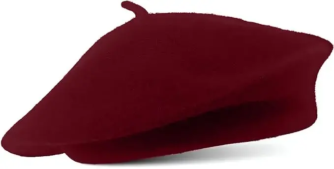Fransuz jun beret shapkasi - Klassik cho'ziluvchan - Bir o'lcham ko'pchilikka mos - Bir xil rang - Zamonaviy va shinam parijcha uslub - 1
