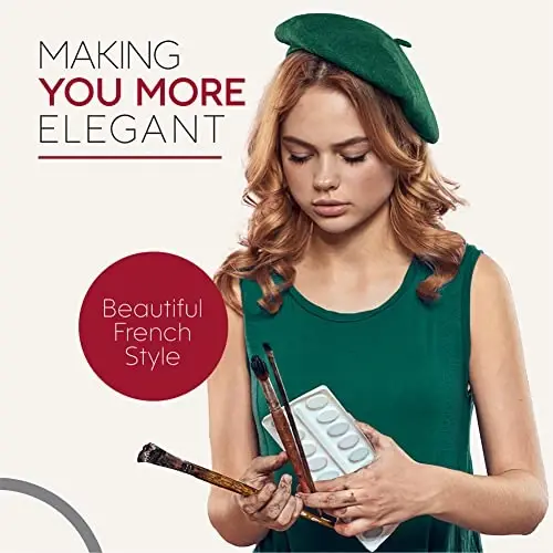 Fransuz jun beret shlyapasi - Klassik cho'ziluvchan - Bir o'lcham ko'pchilikka mos keladi - Yagona rang - Zamonaviy Parijcha - FRENCH (1)