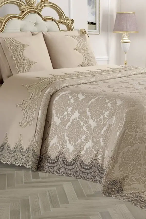 Frantsuz güpürli cho'ylik pike to'plami Arus bej - 4