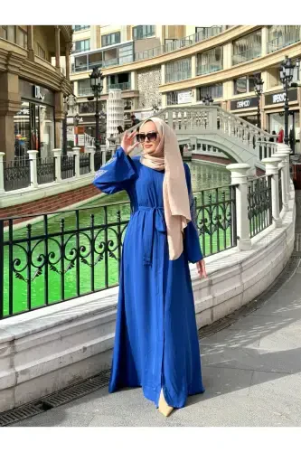 FRC001 Hidden Zippered Pocket Embroidered Belted Ferace-Saks - HASENNA (1)