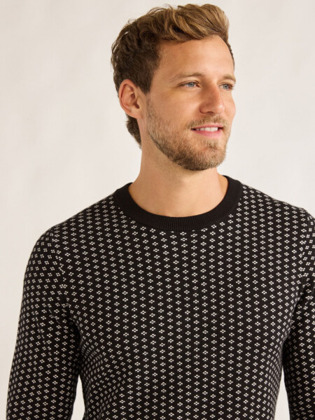 Free Assembly Men's Nordic Stitch Crewneck Sweater, Midweight, Sizes XS-3XL - 4