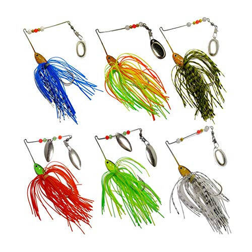 FREE FISHER 6 Pcs Fishing Lures Spinner Baits for Bass Fishing,Trout Salmon Hard Metal Spinnerbaits - 1