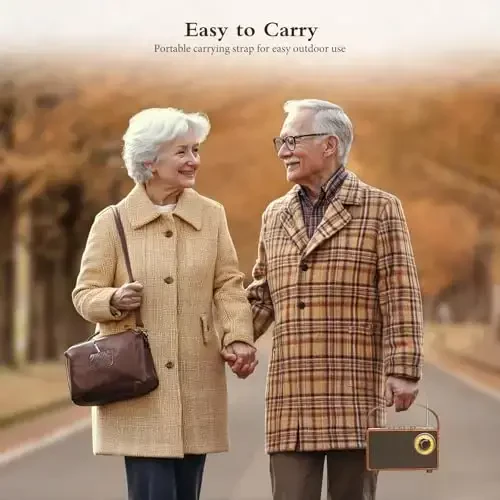 FREEFISH Portativ Retro Dinamik Bluetooth Radiosi FM Radio Rich Bass bilan Vintage Dekori Bluetooth Dinamiklari 5.3 Simsiz Ulanish, TF Karta, AUX Uy Ofis Yotoq xonasi uchun - 6