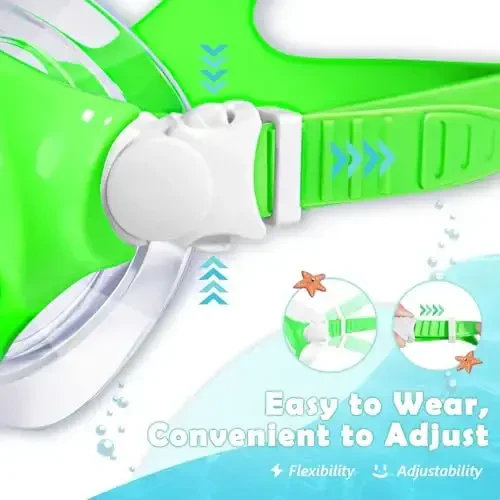 Freela 2 Pack Kids Swim Ko'zoynak Maskasi O'g'il Bolalar Qizlar uchun 3-14, Tempered Shisha Linzalari 180° HD Ko'rinish Burun Qopqog'i bilan Hovuz Plaji uchun - 3